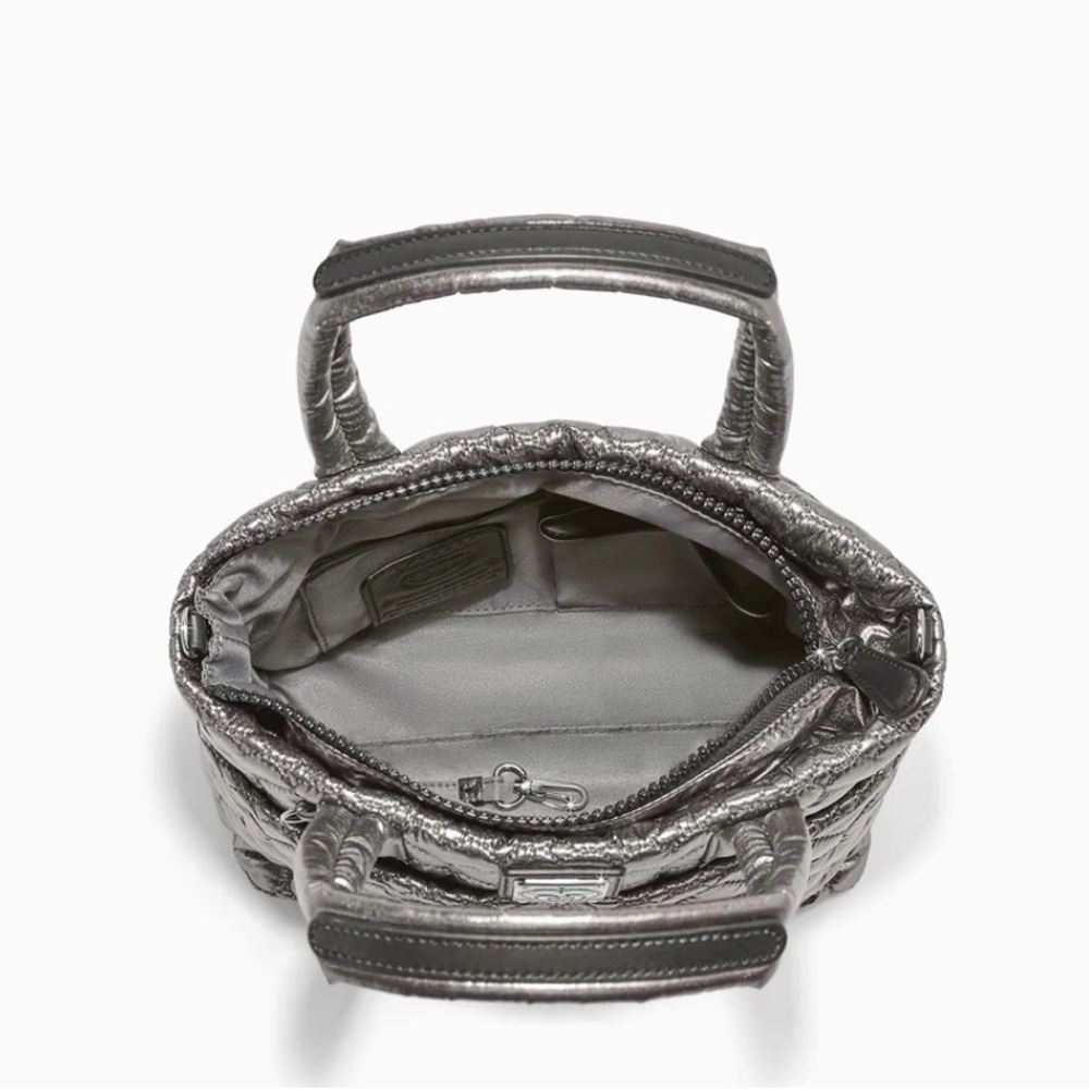Brighton Metallic Silver Quilted Satchel